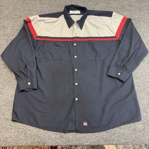 Red Kap Men's Long Sleeve Performance Tech Shirt Colorblock XXL-RG Pockets